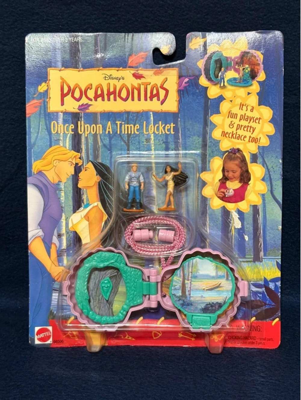 Disney vintage Pocahontas Once Upon A Time Locket Mini Playset By Mattel 1991